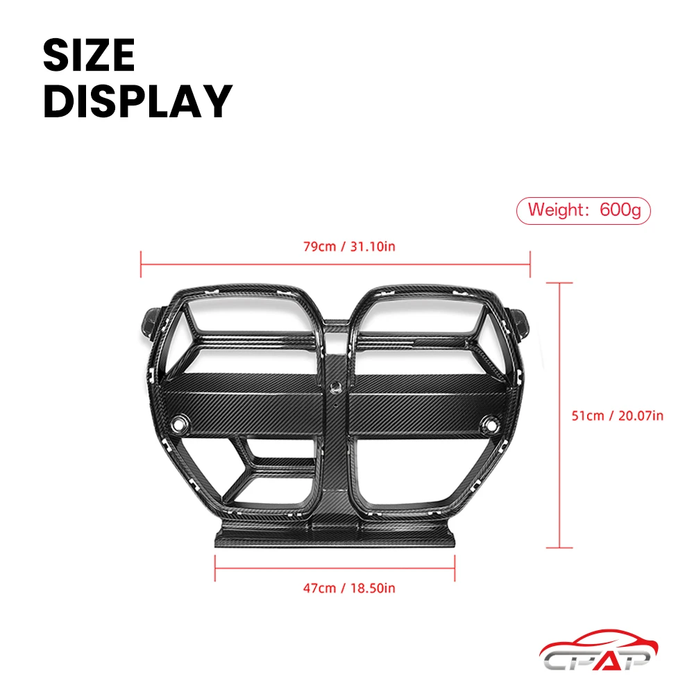 شبكات المصد الأمامي لسيارات BMW G80 G81 M3 G82 G83 M4 2021-IN CSL نمط حقيقي جاف من ألياف الكربون هود شبكة السيارة ACC تنفيس الملحقات #6