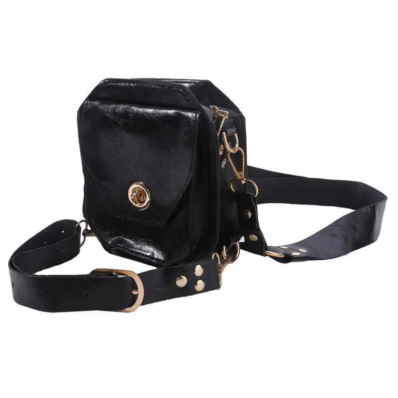 Square Hip Bags Women\'s Vintage Style PU Cross Leg Bag Waist Bags Biker Wind Side Bag Medieval Knight Outdoor Leg Cell Phone Bag