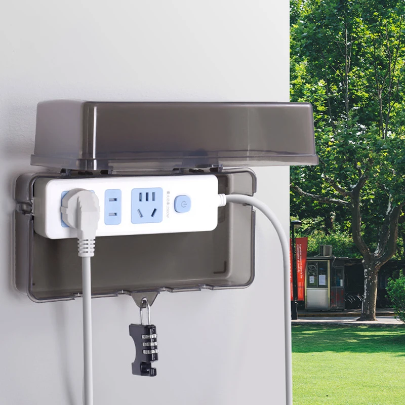 6 Outlets Plastic Cable Management Box Electrical Boxes Rain-Proof Weather Proof Plug Box Lead Cover For Protect Outlet Plug