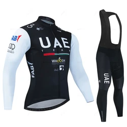 2023 Uae Autumn Cycling Jersey Set Men Long Sleeve Quick-Dry Bicycle Clothing MTB Maillot Ropa Ciclismo Road Bike Sports Wear