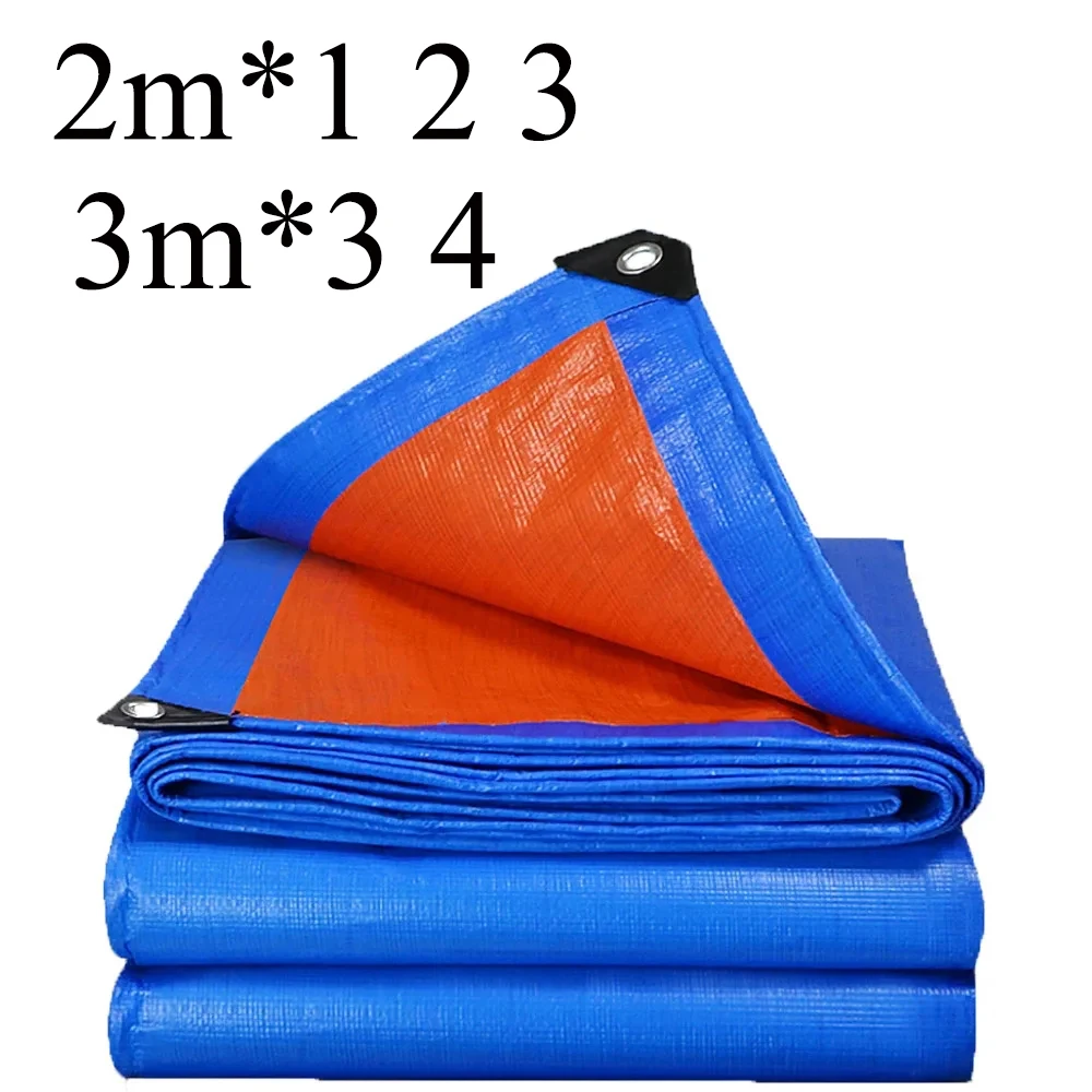 

Tarpaulin Rectangle 2m*1 2 3m*3 4 Awning Outdoor Blue Orange Tarp Canopy Rain Cover Sun Shade Patio Uv Blocking Waterproof Tent