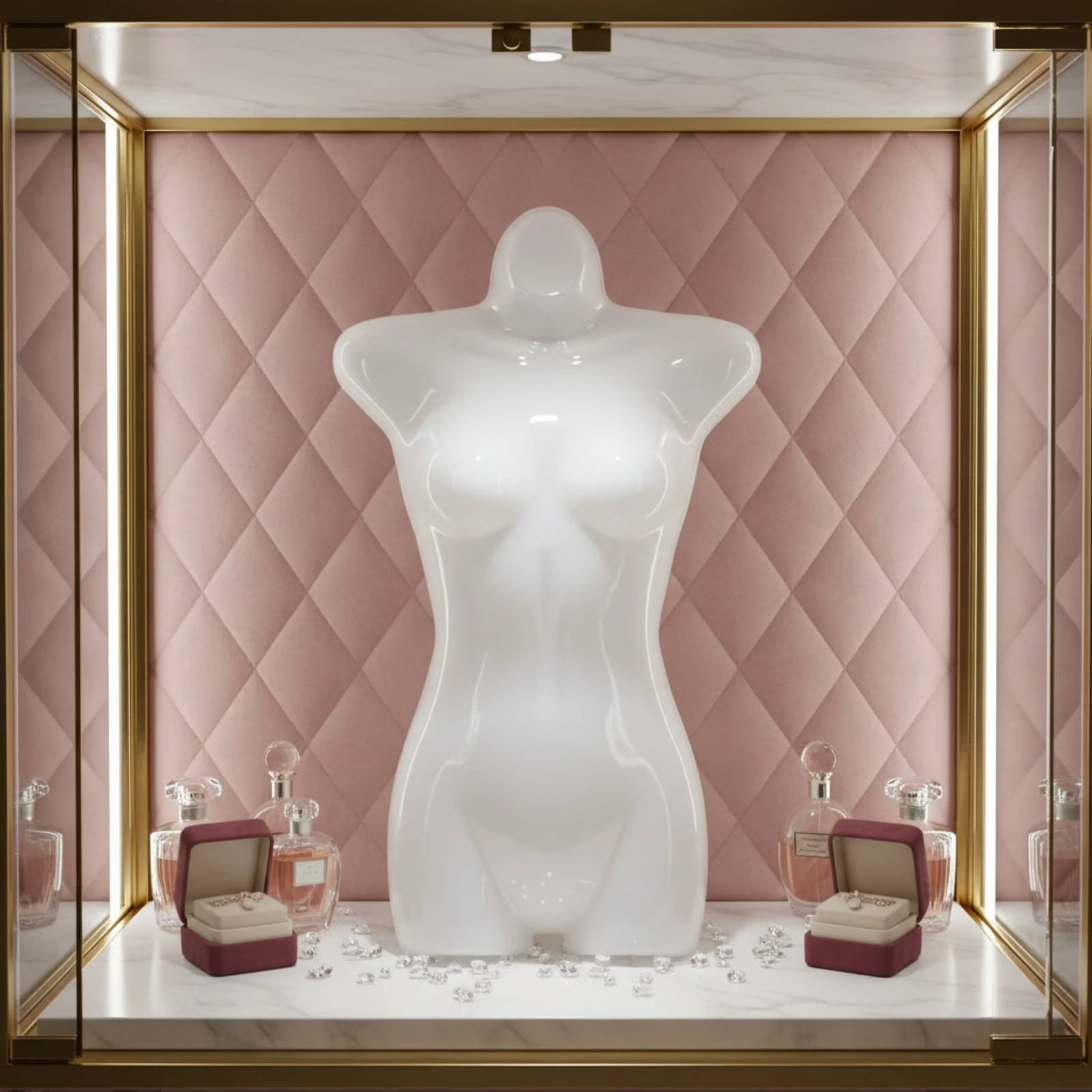 Manequim de Torso Feminino Sem Braços, Busto Suspenso, Manequim de Busto Sem Cabeça, Torso Brilhante Sem Pernas, Expositor Contornado