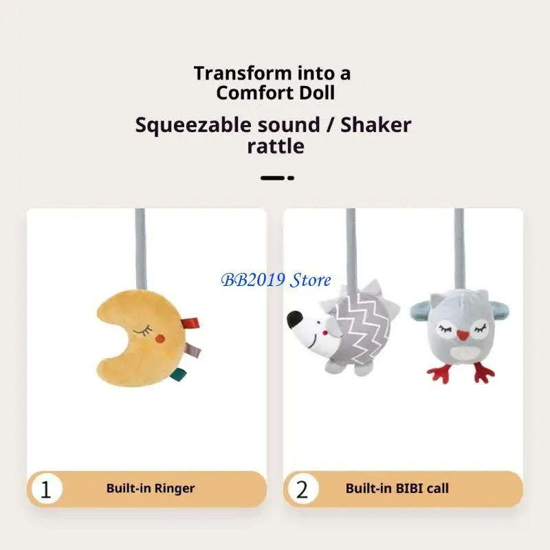Q0KB Newborns Calming Toy With Rotating Features Washable Polyester Crib Decors