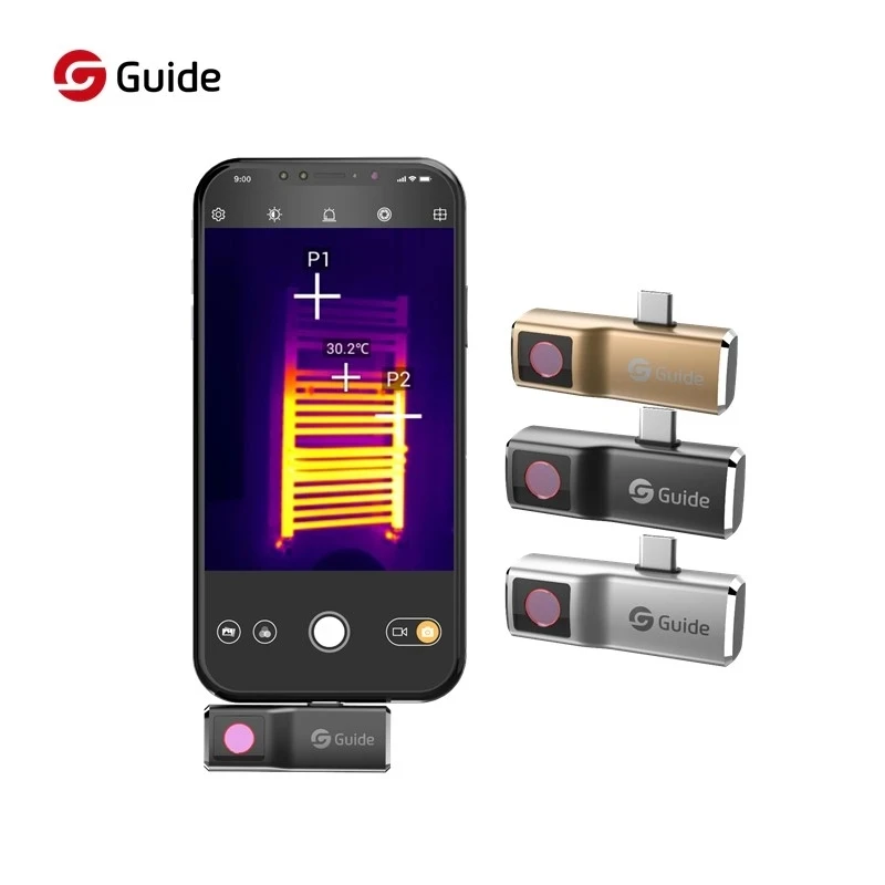 Guia mobir ar câmera de imagem térmica para android tipo-c ios inspeção industrial de detecção de perda de calor móvel imager térmico