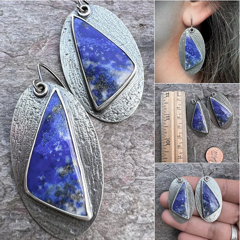 2026 الأوروبية الأمريكية الرجعية هندسية نصف دائرة غير المتماثلة أقراط مُزينة بحُلي للأمهات المرأة ملحق فتاة جديدة هدية #1