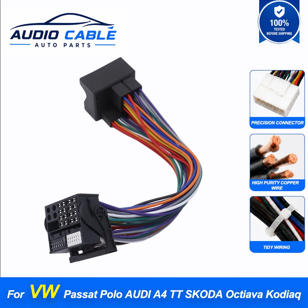 PQ Extension Cable 23cm 60cm 40 pins Quadlock for VW MIB Radio Passat Polo for AUDI A4 TT for SKODA Octiava Kodiaq