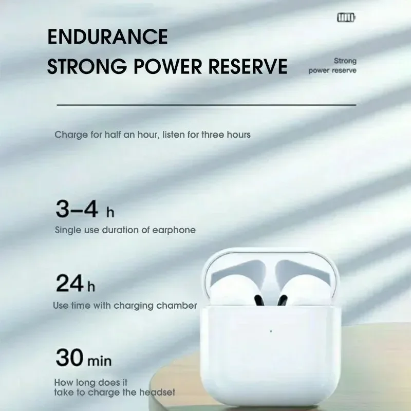 Pro4 TWS Bluetooth Earphones 9D Stereo Wireless Headphones InEar HiFi Earbuds HandsFree Headset With Microphone For Xiaomi image 3