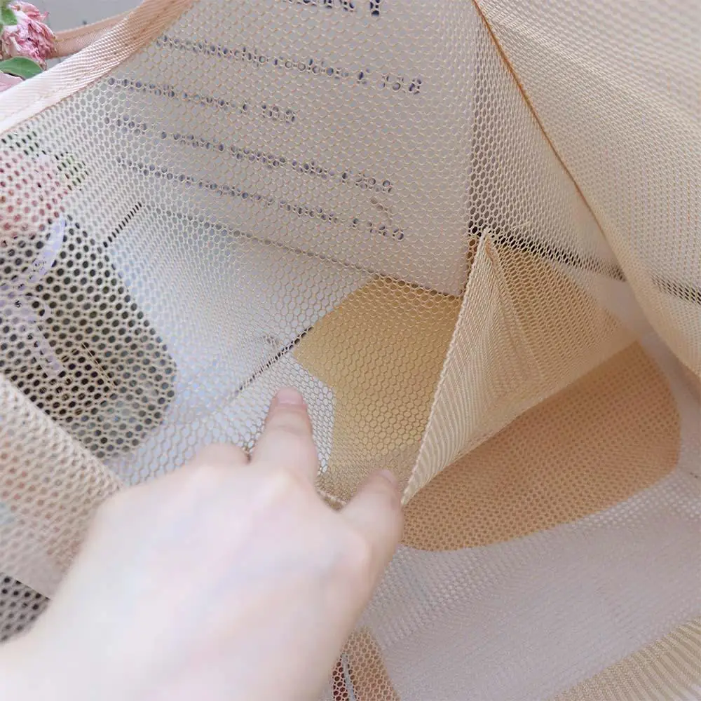 Portable Summer Hollow Out Totes Bag Swim Casual Mesh Shoulder Bag Large Capacity Beach Shopping Handbag For Women