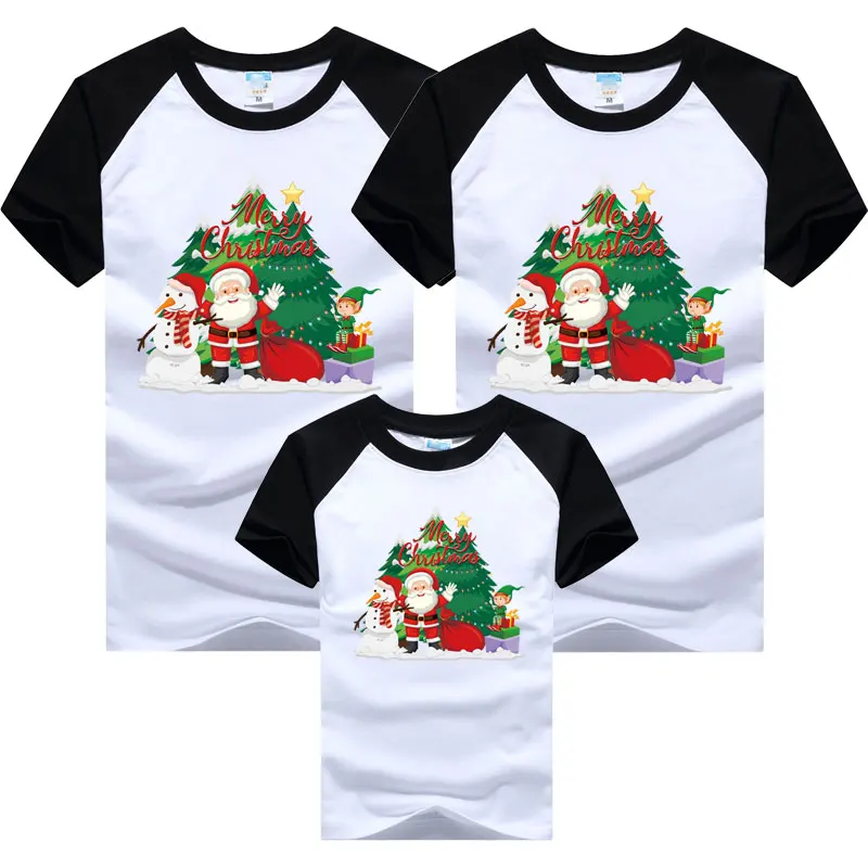 

Christmas Family Matching T-shirt Father Mother Son Daughter Clothes Cotton Short Sleeve Cartoon Print Mom Dad And Me T-shirt