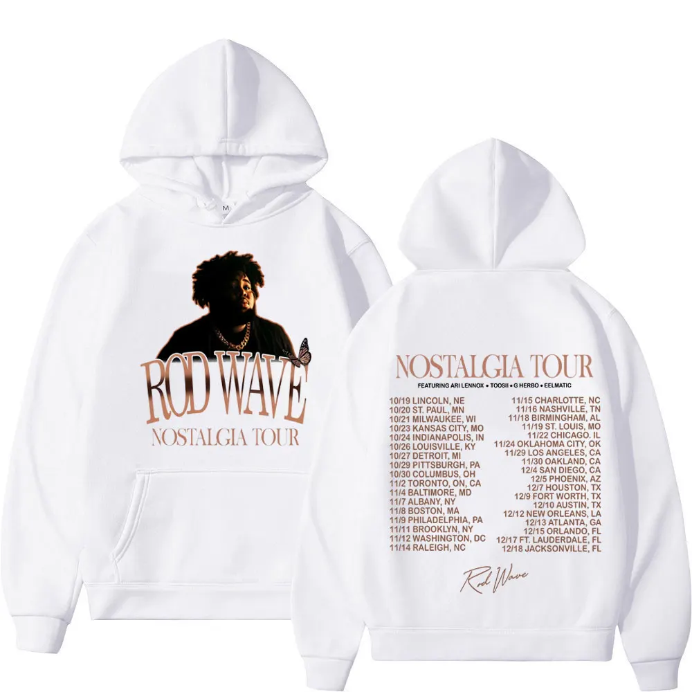 

Rapper Rod Wave Album Nostalgia Tour Hoodie Men's Women's Fashion Vintage Hooded Sweatshirts High Quality Fleece Loose Pullovers