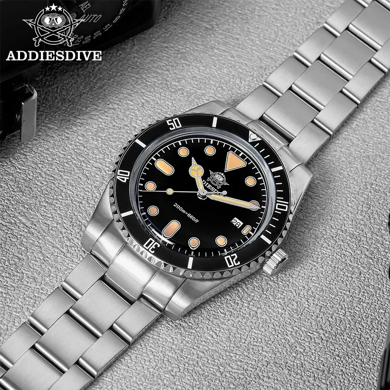 

ADDIESDIVE Man Watch 39mm Ceramic Bezel Bubble Glass Japan 2115 Quartz Watches Luminous 200m Waterproof Dive Watch Reloj Hombre