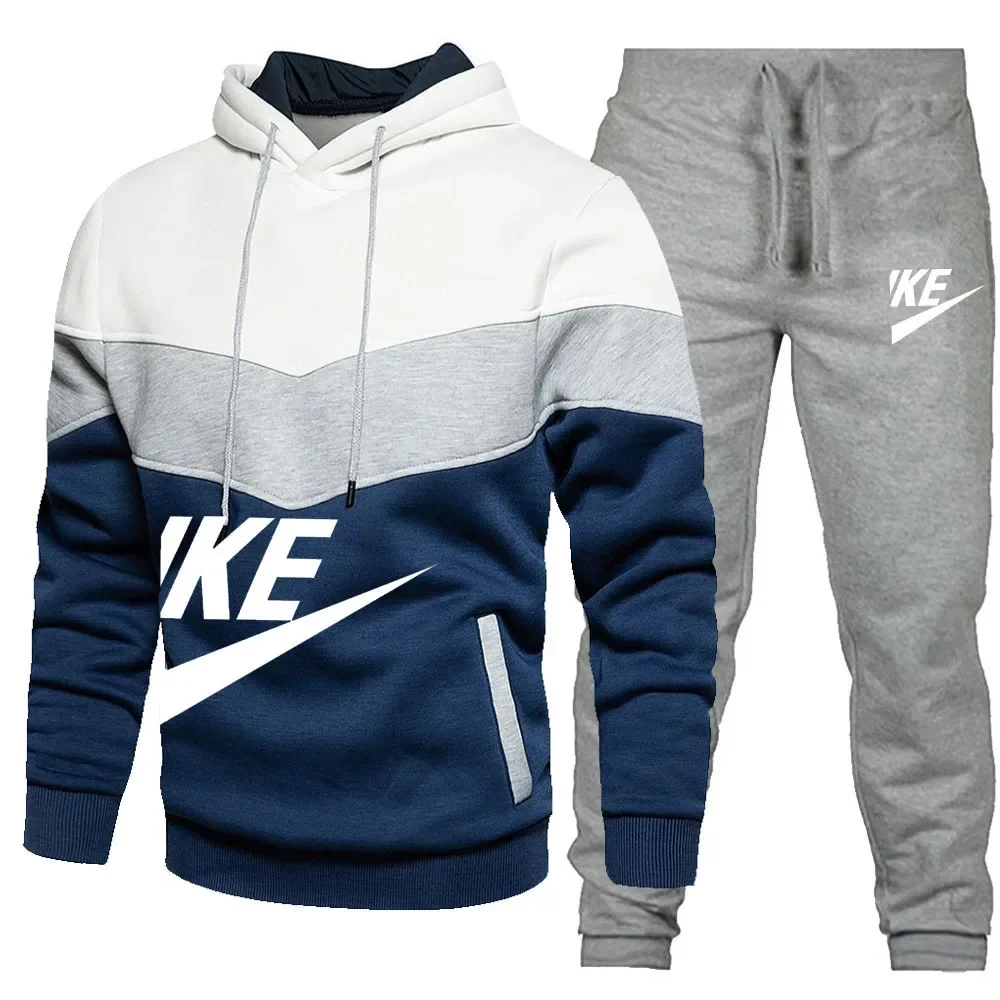 Erkek kapüşonlu sweatshirt ve pantolon seti, fermuarlı gündelik spor giyim, markalı spor giyim, sonbahar ve kış yenilik, çift kıyafet