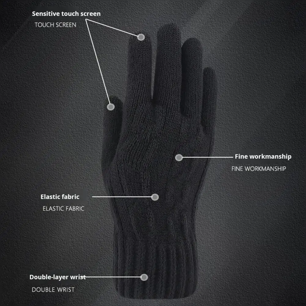 Guantes con estampado de rayas, guantes de ciclismo de invierno con antideslizantes, guantes Unisex a prueba de frío para montar, retención de calor gruesa