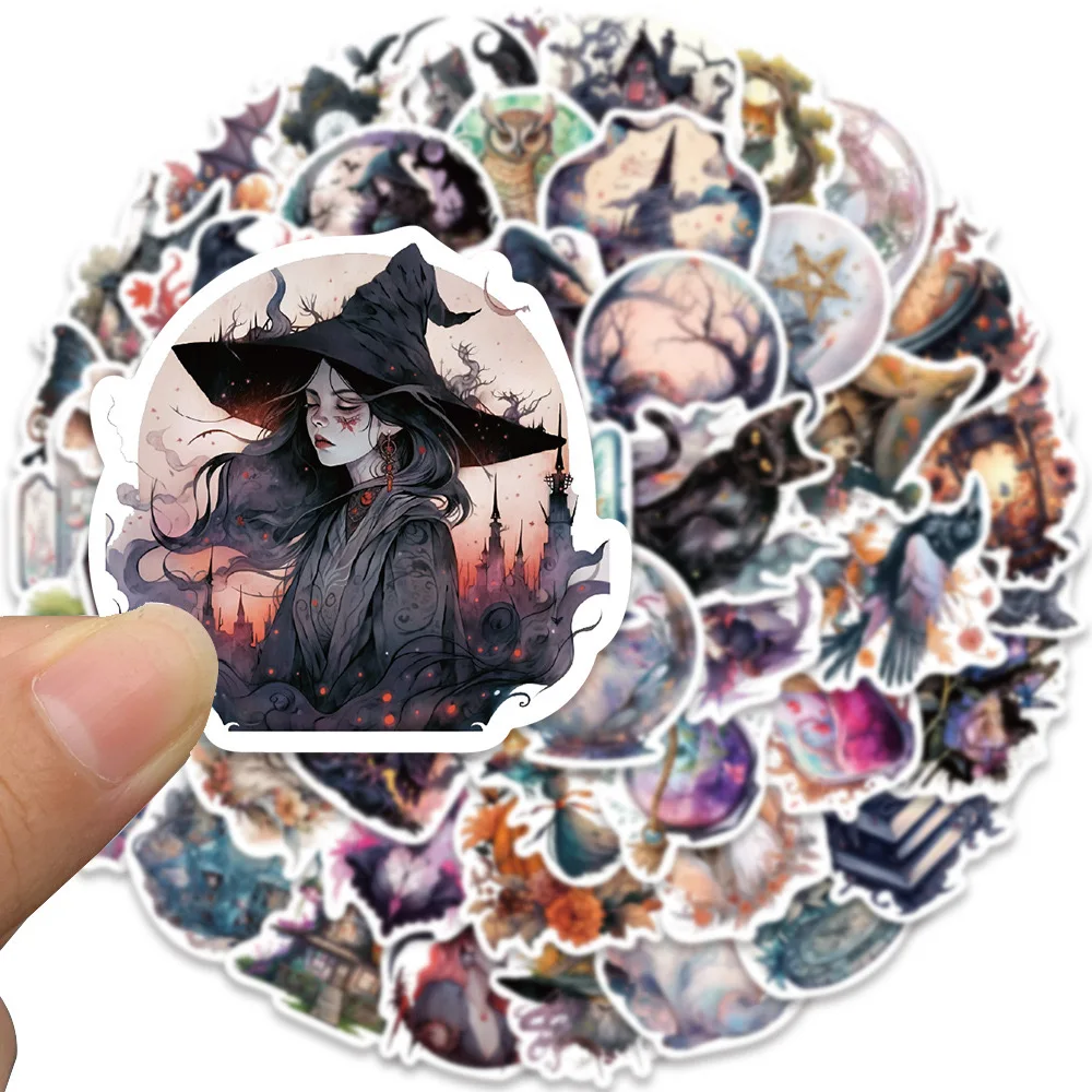 10/30/50PCS Cool Magic Witch Gothic Graffiti Stickers Witchy Anime Decals Toy DIY Scrapbook Notebook Phone Laptop Guitar Luggage