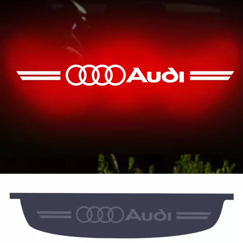 1PC Car Stickers High Mounted Stop Lamp Brake Lights Decals for Audi A3 A4 A6 2023 Sport Sline Quattro Logo Warning Light Strips