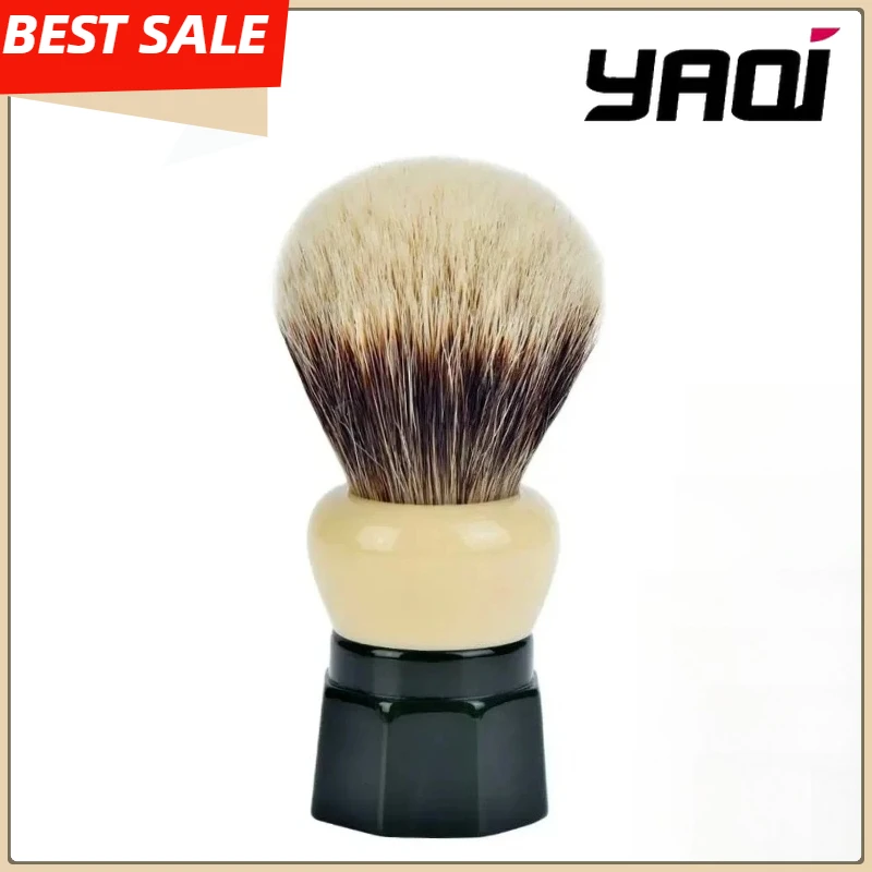 

YAQI 24 мм минимализм зеленый обсидиан двухполосный барсук для мужчин влажная помазок для бритья зрелые мужские инструменты для чистки лица помазок для бритья