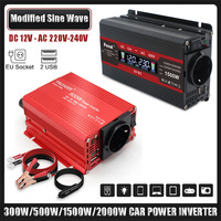 300W-2000W Power Inverter DC 12V to AC 220V-240V Car Voltage Converter EU Socket Dual USB Charging 50Hz For Phone RV Outdoor USE