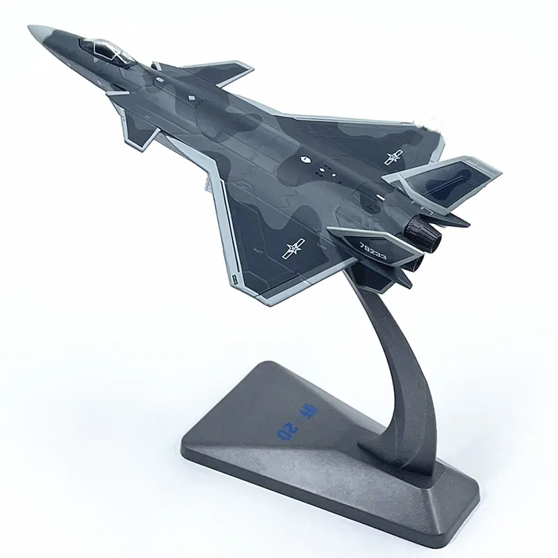 

Diecast Alloy Model of Chinese J-20 Militarized Combat Fighter Aircraft 1:144 Scale Toy Gift Collection Simulation Display