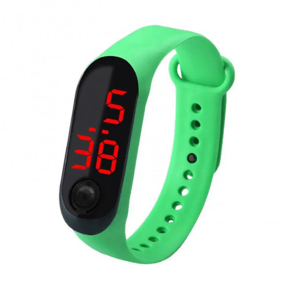 LED Display Waterproof Watches For Children Watch Bracelet Digital Watch Button Control LED Screen Kids Students Wristbands