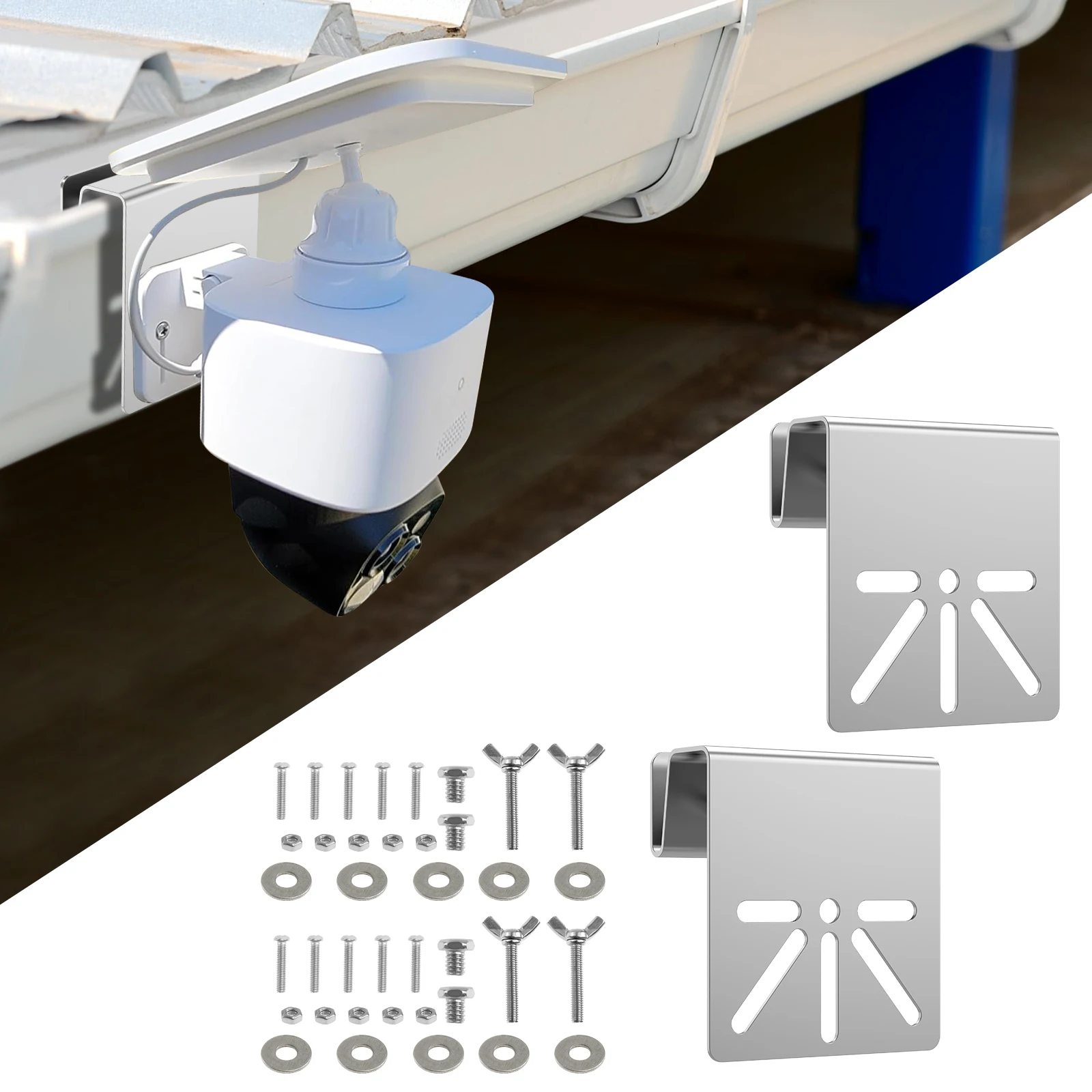دعامة تثبيت مزراب معدني لـ Eufy SoloCam S340E30 تأمين كاميراك الشمسية 8.9*8.3*2 سنتيمتر دعامة تثبيت مزراب كاميرا مراقبة