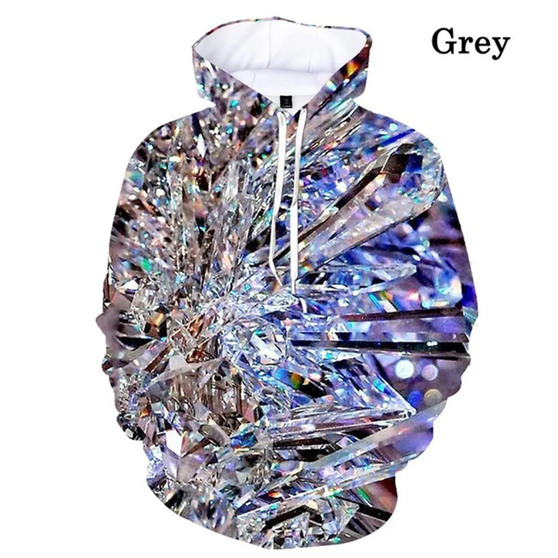 

Fashion Crystal Pattern Hoodies Spring Autumn Trend Long Sleeve Creative 3D Printed Sweatshirt Mens Casual Oversized Pullover