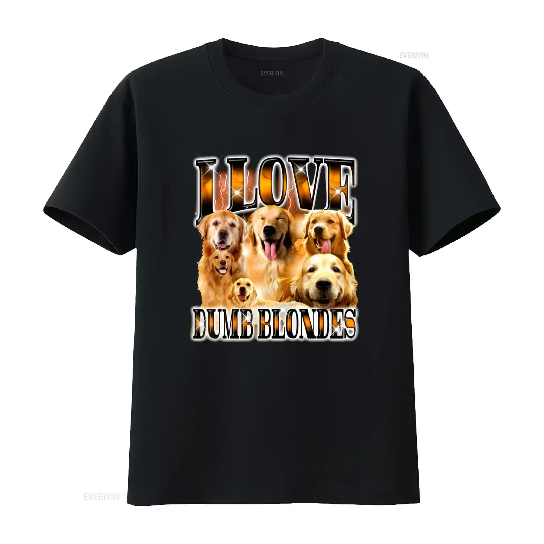 I Love Dumb Blondes Golden Retriever T Shirt Funny Cute Dog Lover Meme Mom  vintage Washed Versatile Stylish Stretched Slightly