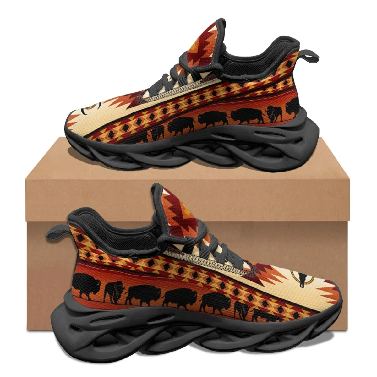 Indigenous Art Design Camel Pattern Women Men Autumn Winter Sport Shoes Outdoor Travel Breathable Women's Sneakers Print On Dema