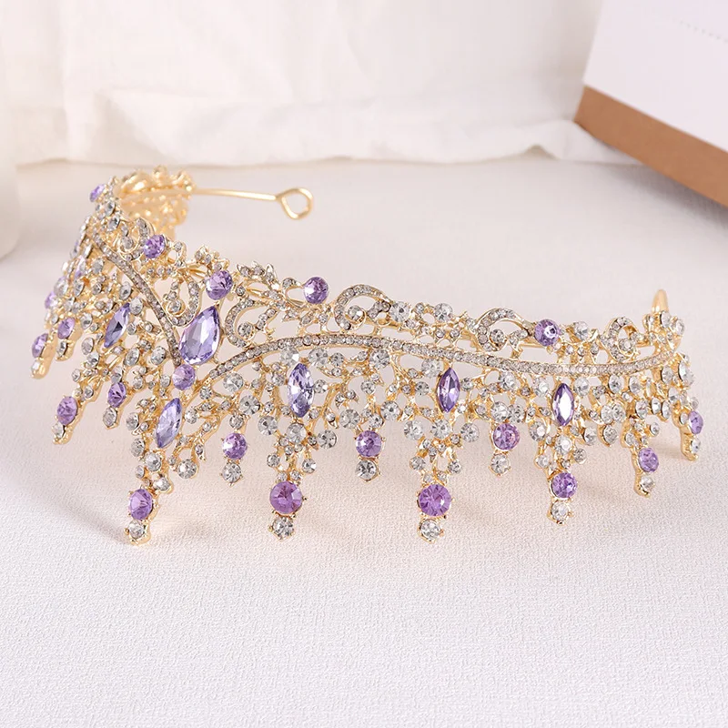 تاج الزفاف حجر الراين كريستال خوذة فستان الزفاف اكسسوارات تاج حلية شعر للعروس/عيد الميلاد/الولائم/الحفلة