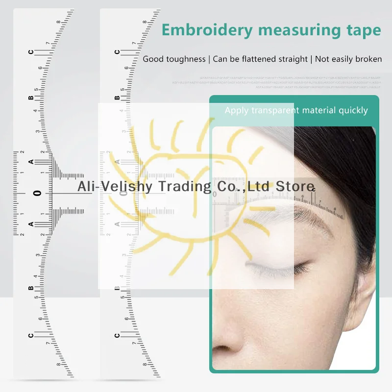 

10 Pcs Disposable Eyebrow Ruler Microblading Semi Permanent Eyebrow Tattoo Position Ruler Guide Makeup Stencil Measure Tools