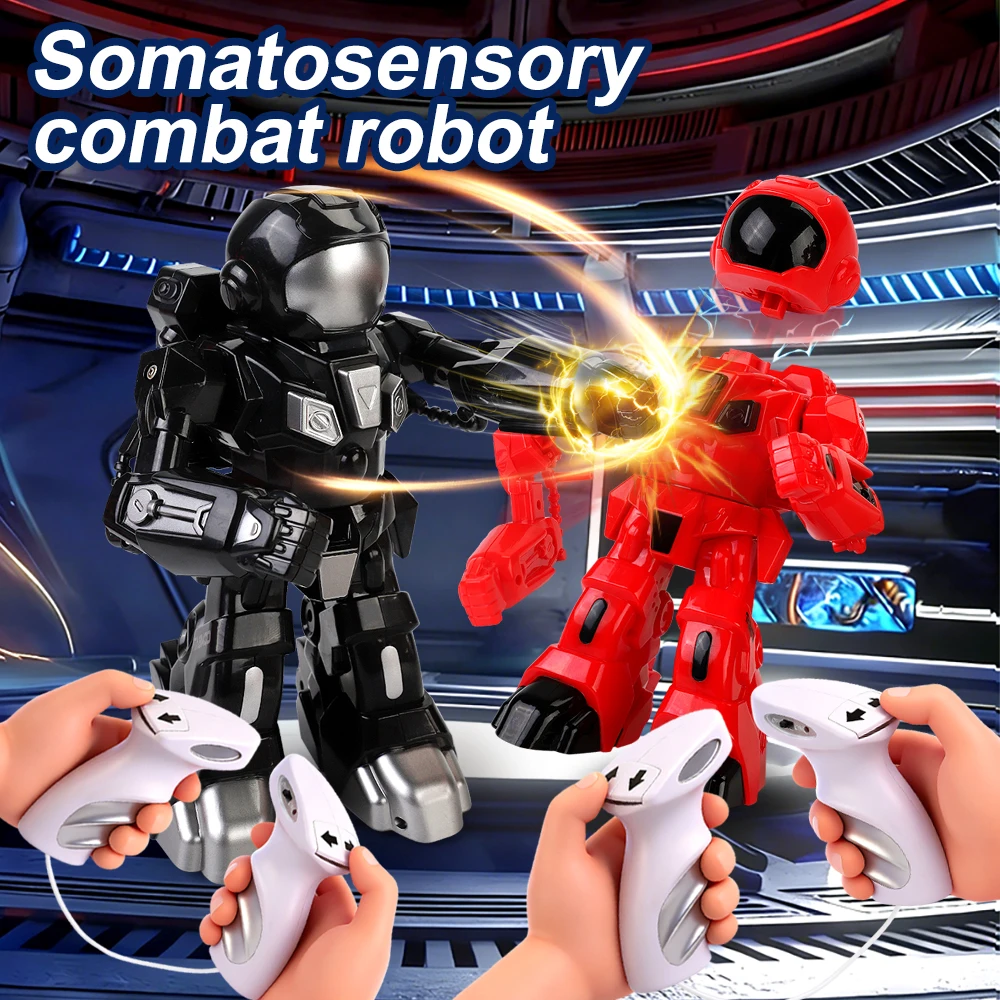 Remote Control Somatosensory Fighting Robot Toy Set, Battle Boxing Robots, Humanoid Combat Robot for Kids