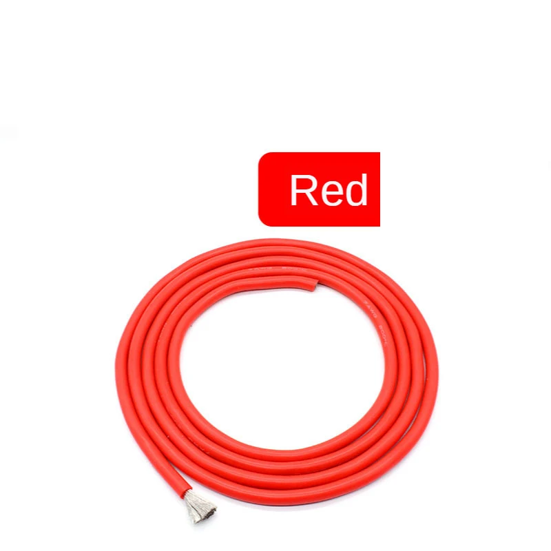 2 Meters/Lot Soft Silicone Wire 2/4 /6 AWG 1M Red and 1m Black Color Heatproof Silica Gel Cable Copper 18650 Battery Lifepo4