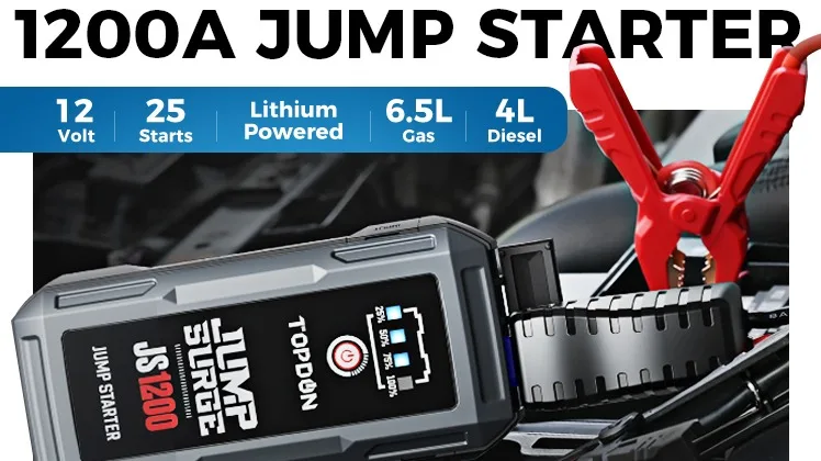 TOPDON JS1200 1200a low price portable emergency tool high power jumper peak automotive booster car lithium 12v jump starter