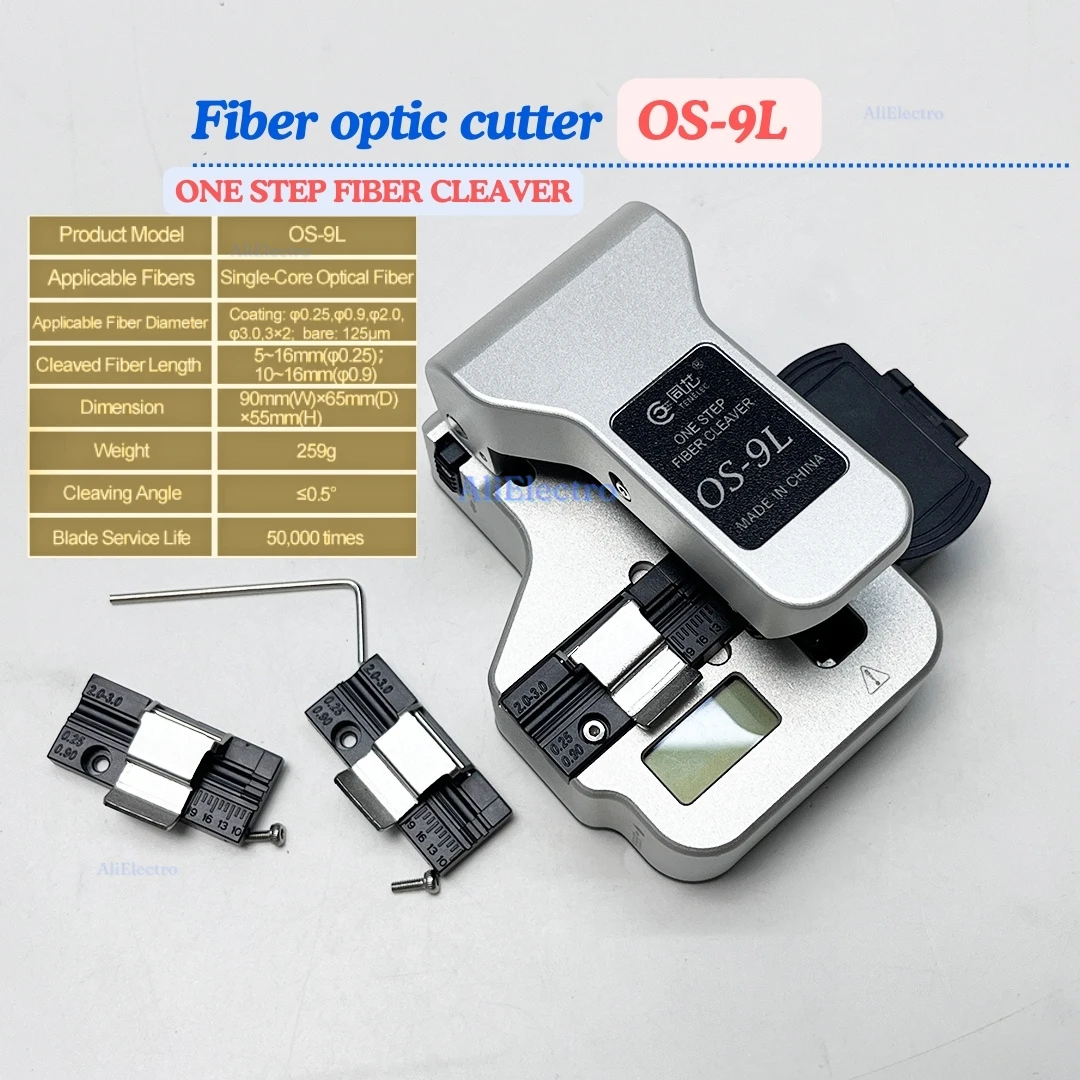 OS-9L Hot-sale One Step Cleaver Long Blade Life Optical Fiber FTTH,FTTX Fiber Optic Cleaver with Counting function