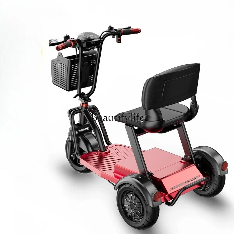 03.Elderly scooter electric tricycle folding removable battery adult small household
