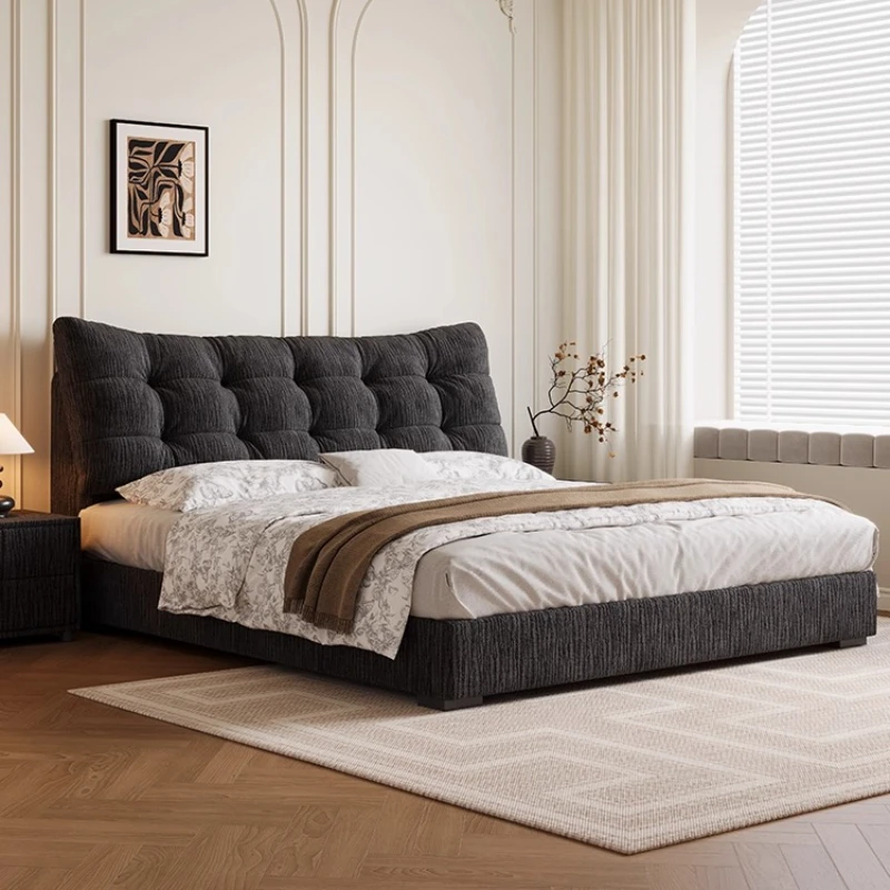 

China Style Aesthetic Bed Vintage Luxury Hotel Upholstery Bed King Size Salon Camas De Matrimonio Dormitorio Home Furniture