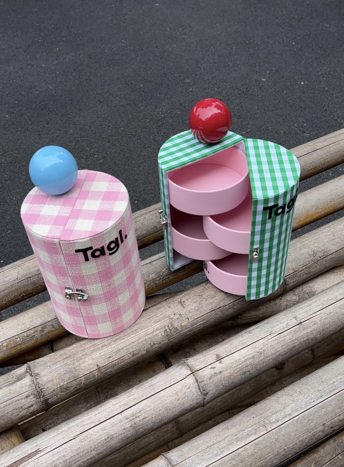 

Portable Large Capaci round Multi-layer Rotating Handheld Jewelry Storage Box Cosmetic Bag Tagi Smart Imagery Cact Organ...