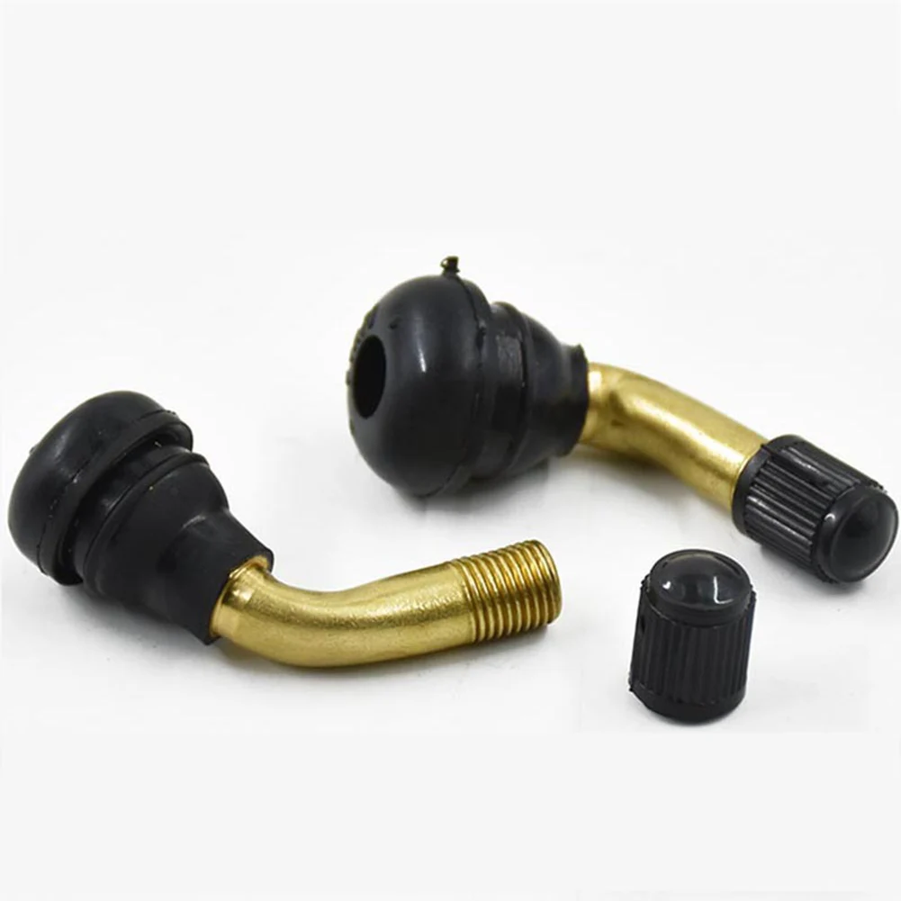 2pcs Rubber/Brass Angled Valve Stems Tubeless Tyre For Electric Scooter Bike PVR 70/60/50/45° Bicycle Accessories 12/14/15mm