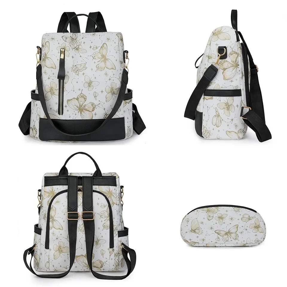 Mochilas escolares informales con tapa blanda para mujer, morrales escolares de nuevo estilo, hilo de coser, gran capacidad, alta calidad, con cremallera, PU y lazo