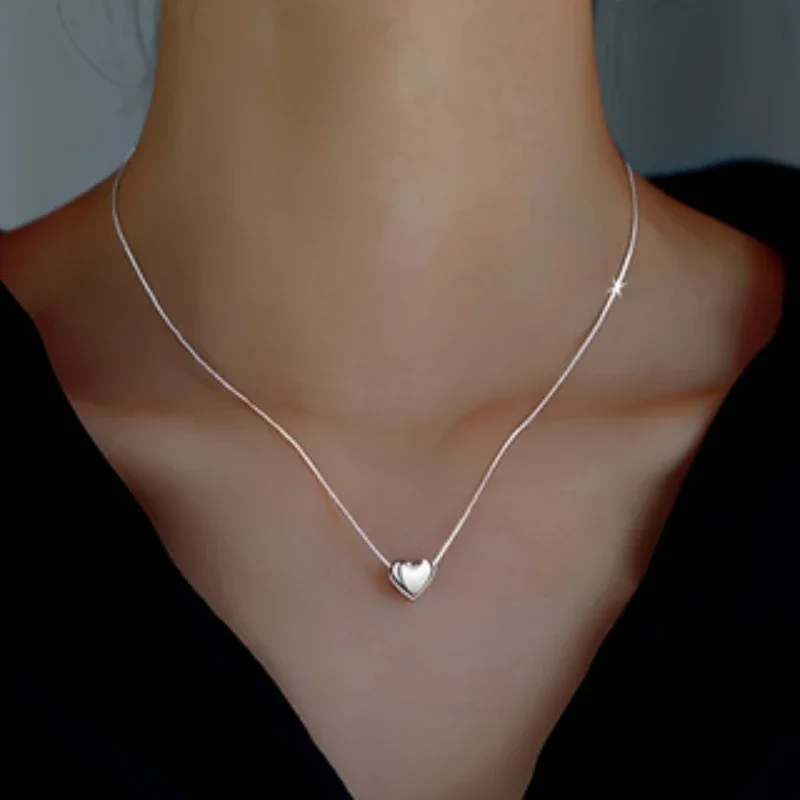 Korean Ins Fashion Minimalist Design Love Pendant Necklace, Women's Personalized Trendy Daily Accessories Jewelry