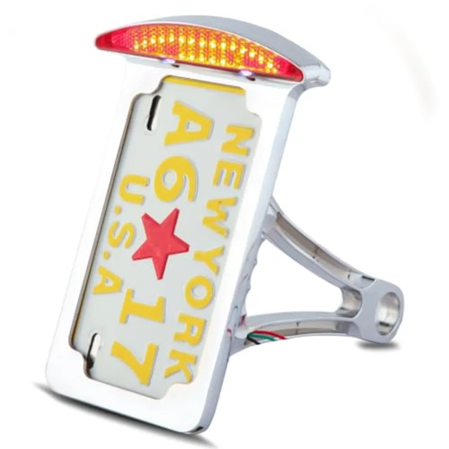 

Motorcycle Side Mount License Plate Frame Tail Light For Harley Cruiser Chopper