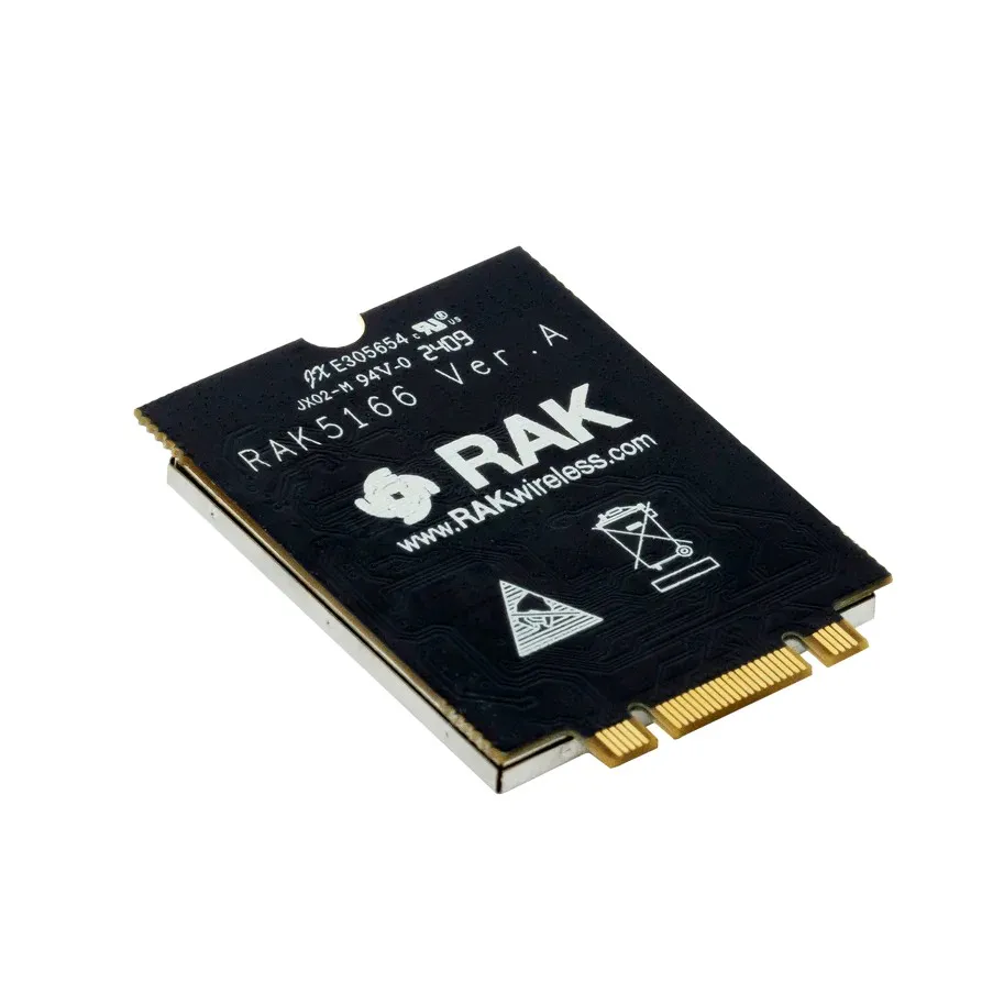 وحدة المكثف RAK5166/RAK5167: ابتكار عامل الشكل M.2 لـ LoRaWAN ®   التطبيقات، SX1303 LoRa Core (USB، GPS، LBT)