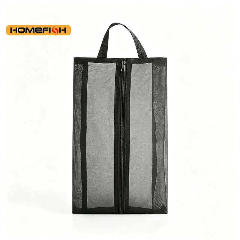HOMEFISH Nylon-Reiseschuhtasche mit Reißverschluss, atmungsaktiver Schuhaufbewahrungsbeutel, multifunktionaler Make-up- und Wäsche-Organizer für Männer und Frauen – Detail 5