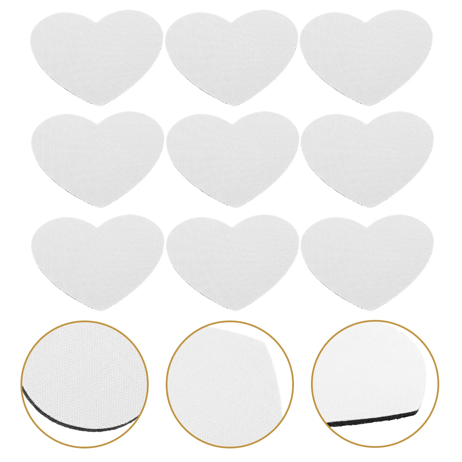 

10Pcs Heart Shaped Sublimation Coasters DIY Cup Pads Heat Transfer Mat Blanks for Office Home Car Heat Transfer Mat