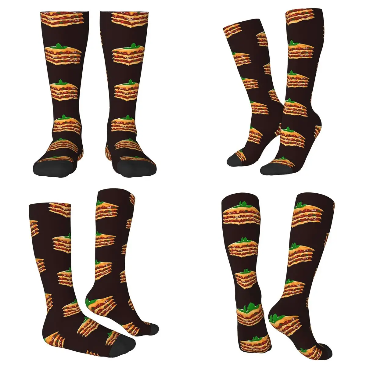 All Seasons Italian Lasagna 1 Socks Harajuku Crew Socks Fashion Stockings for Men Women