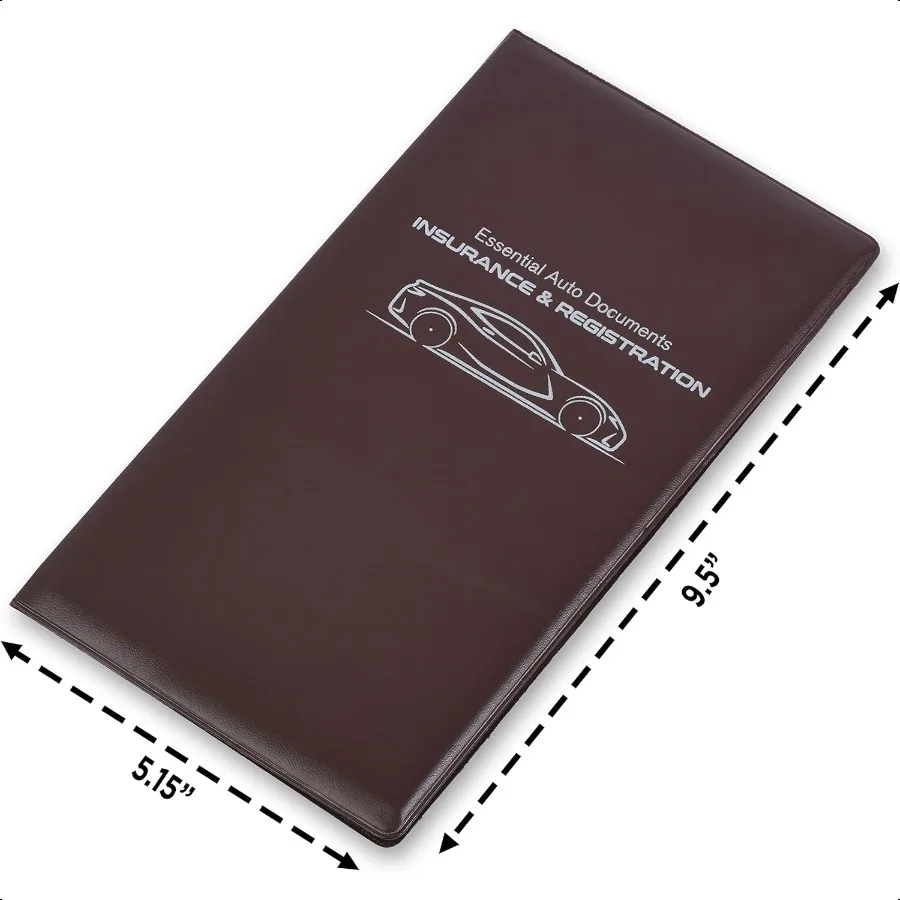 안달루스 자동차 등록증 보험증 홀더 1개 팩 방수 필수 자동차 등록증 홀더 후크 클로저 포함 완벽