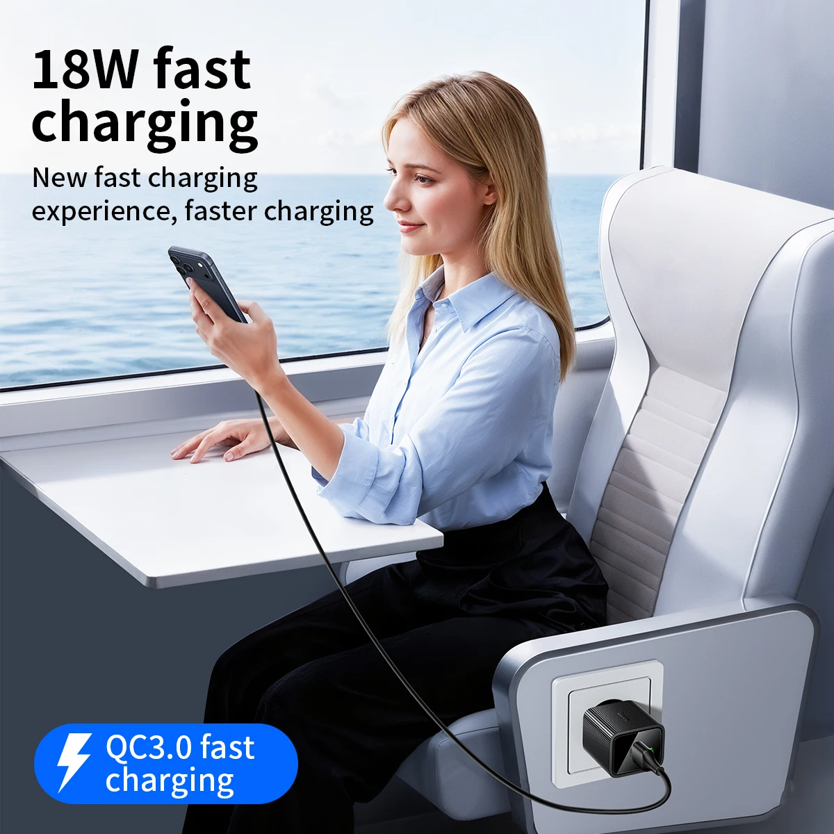 HOCO EU Plug 18W USB A LED Digital Display Wall Travel Charger For Samsung A51 A71 QC3.0 Phone Charger Adapter For Xiaomi Huawei - Image 5