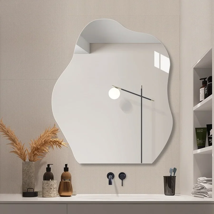 Large Smart Bathroom Mirror Wall Hanging Nordic Large Irregular Shower Mirror Modern Closet Art Espelhos Vanity Accessories