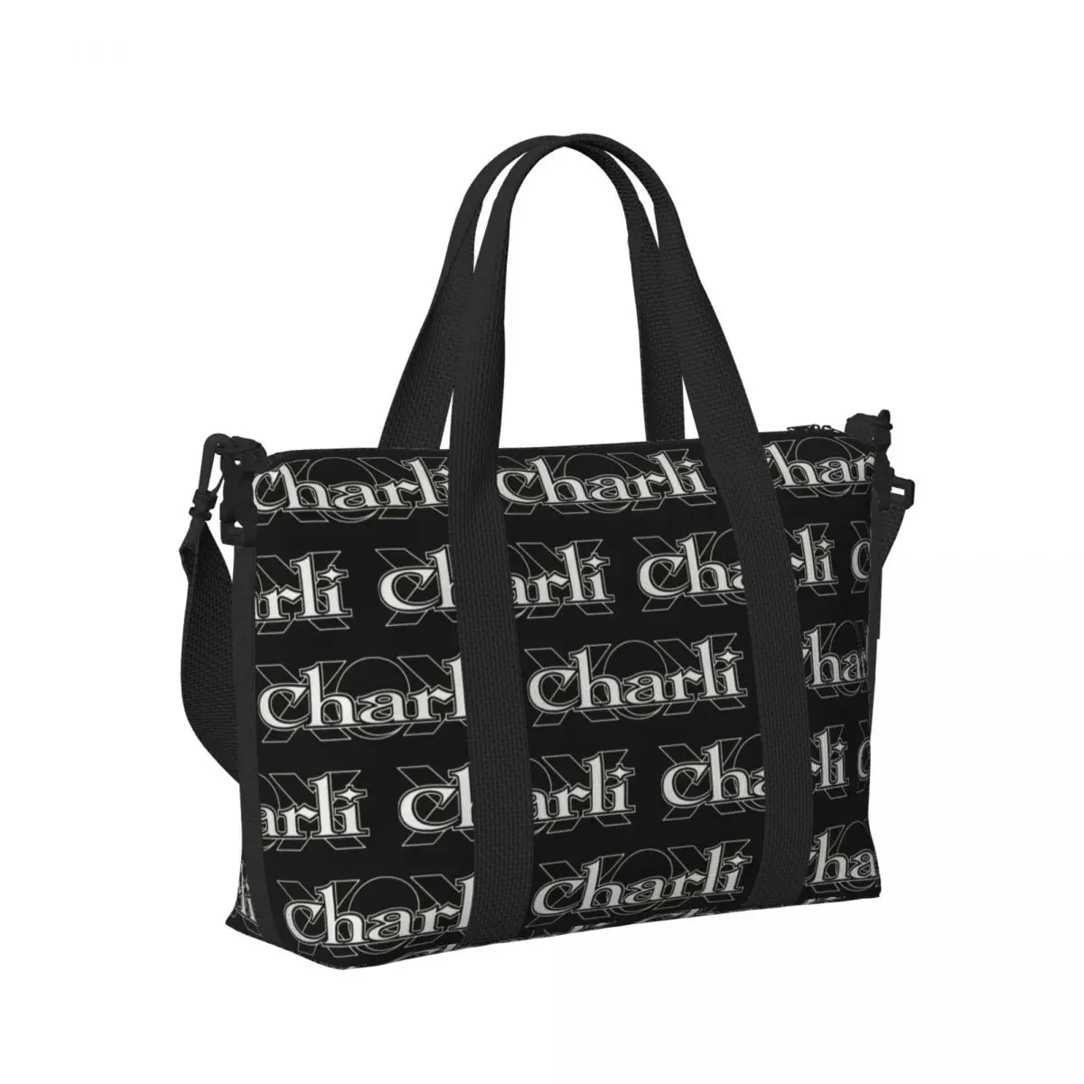 Custom C-Charli XCX Beach Tote กระเป๋าผู้หญิงนักร้องอังกฤษช่องใหญ่ Beach Gym กระเป๋าเดินทาง