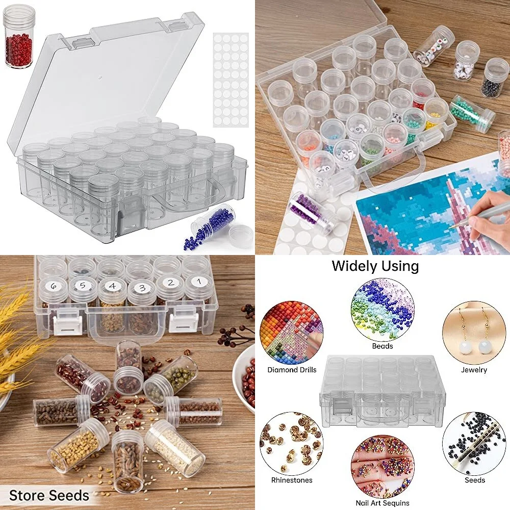 

30 Slot Diamond Painting Storage Box Bead Organizer Case for DIY Craft Beads Rhinestones Sequins Sorting Container with