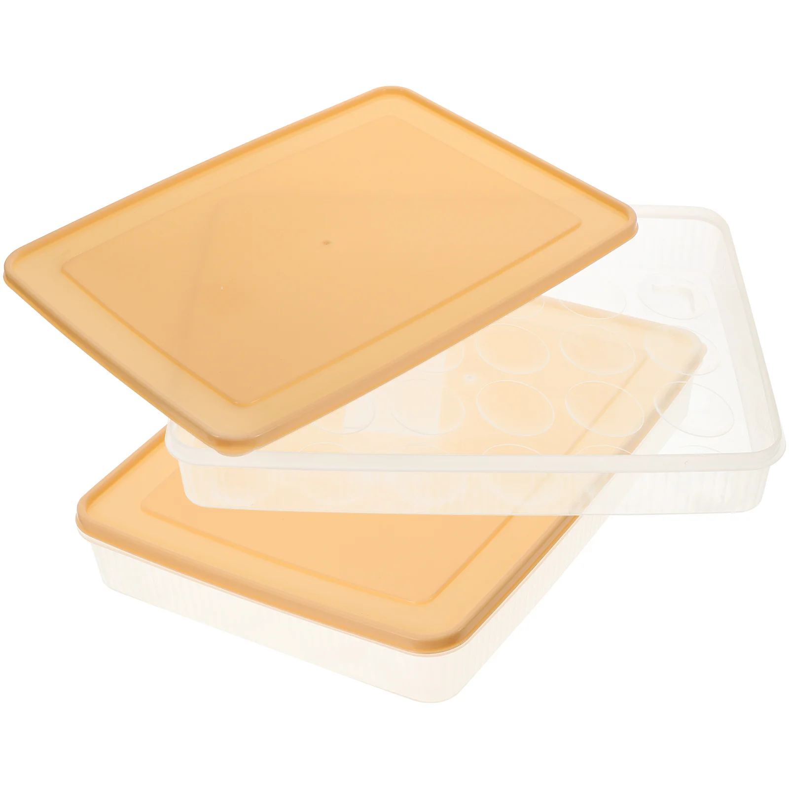 

2pcs Plastic Egg Holder Fridge Refrigerator Large Capacity Dustproof Corrosion Resistant Stackable Container Storage Box Keeper